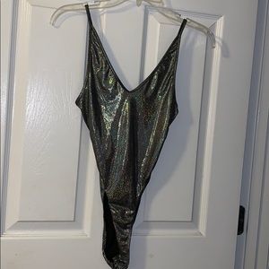 Silver Sparkly One Piece Top